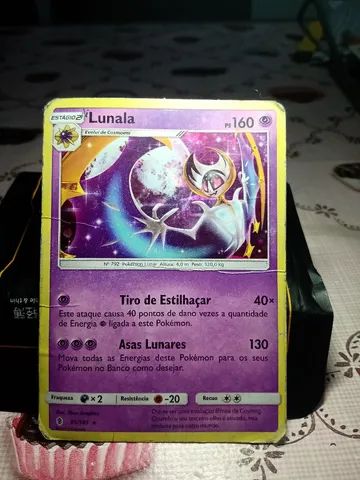 Lunala Gx Carta Pokemon Dourada