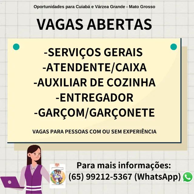 EMPREGOS E RENDA EXTRA EM CUIABÁ E VÁRZEA GRANDE