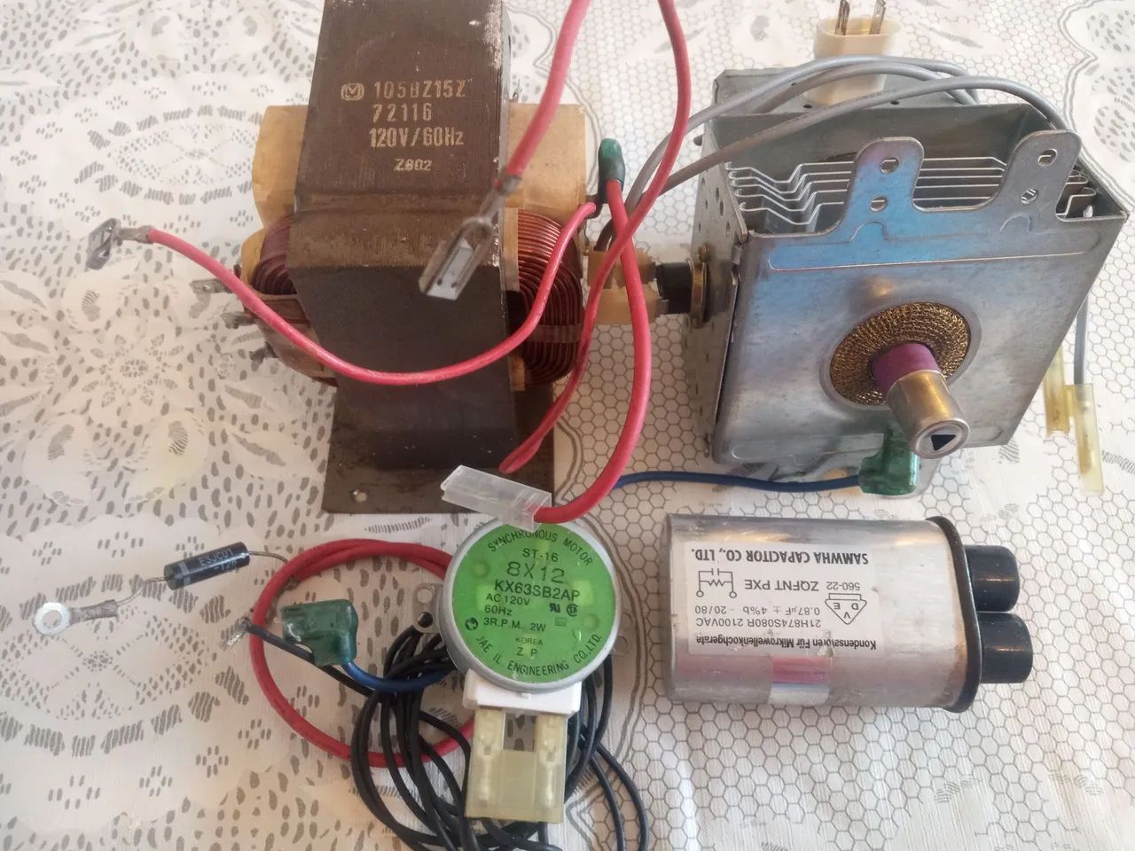 Peças para forno - Motor, capacitor e outros