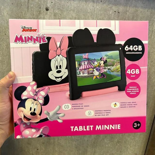 Lacrado Tablet Infantil Minnie 64Gb+4Gb WIFI Bluetooth Android 8.1 + Capa Emborrachad