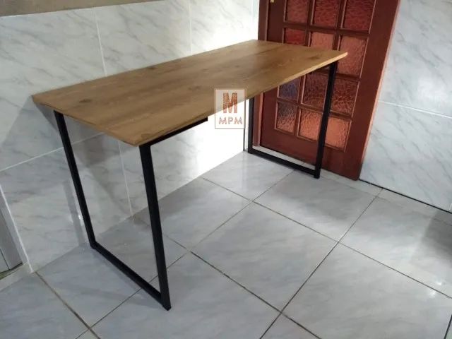 Mesa Escrivaninha grande em aço Amadeirado - Foto 4