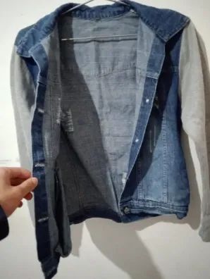 Infantil Jaqueta Jeans com Moletom Unissex Confortável Estilosa Casaco Inverno e Um Brinde - Foto 5