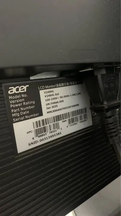 Monitor Acer 24 Pol'' Full HD - V246HL - Foto 2