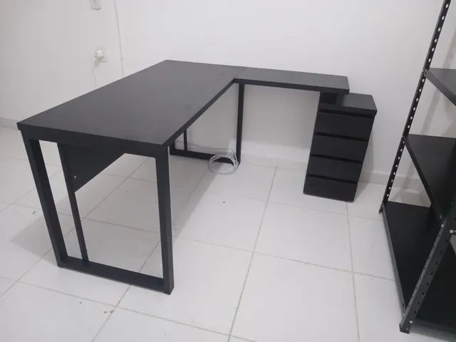Mesa para escritorio tipo L multiuso com gavetas - Foto 3