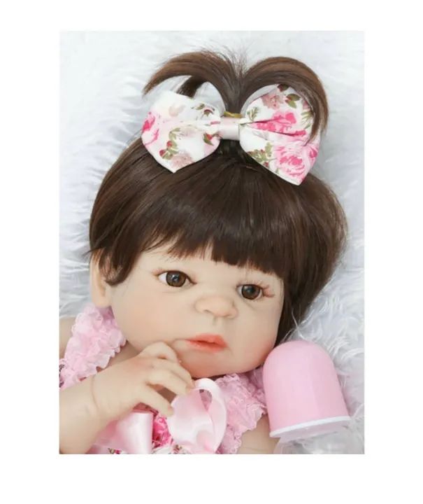 Boneca reborn 56 cm 100% silicone nova - Foto 3