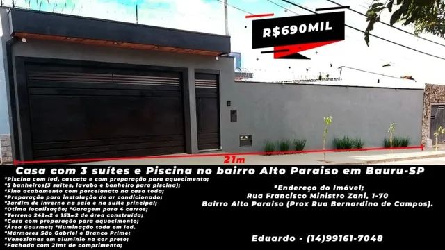 Captação de Casa a venda na Rua Araújo Leite - de Quadra 20 a Quadra 27, Vila Santa Tereza, Bauru, SP