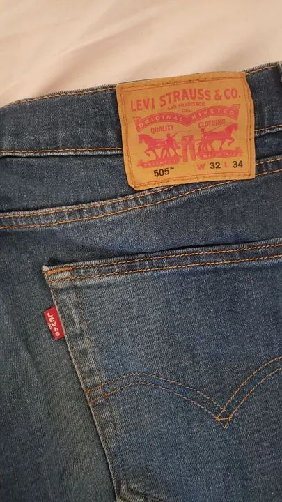 Calça Levi's 505 Jeans Masculina Azul  - Foto 3