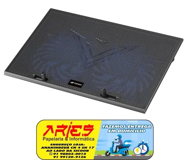 BASE PARA NOTEBOOK ATÉ 17,3" C3TECH NBC-80BK 2 COOLER 15CM LED AZUL