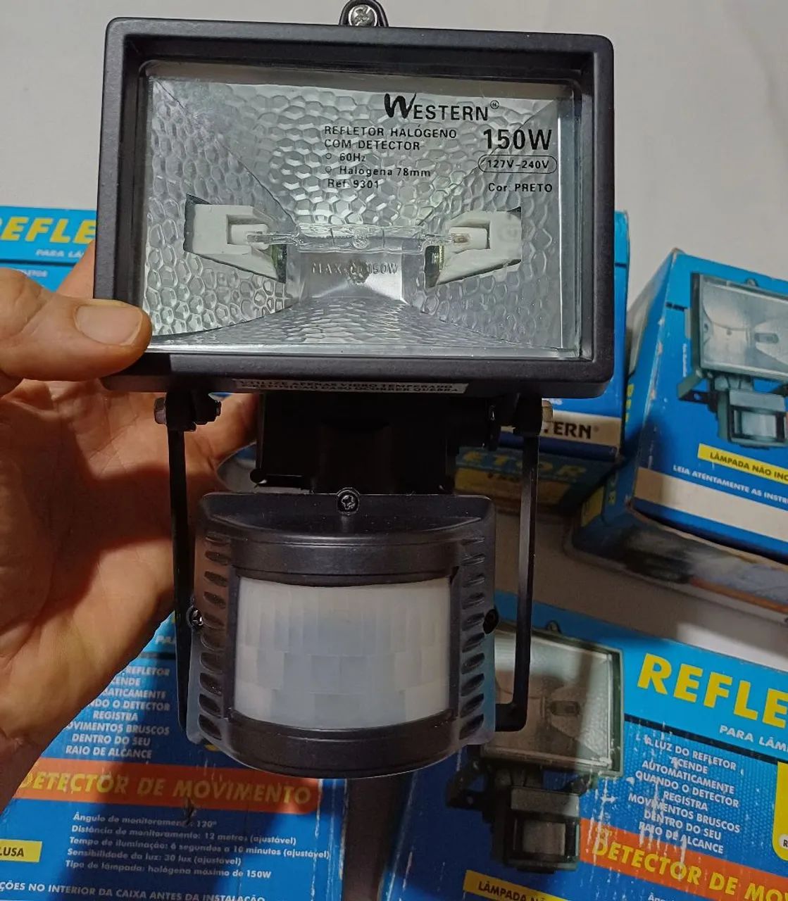 Holofote com sensor, detector movimento luminoso - Foto 3
