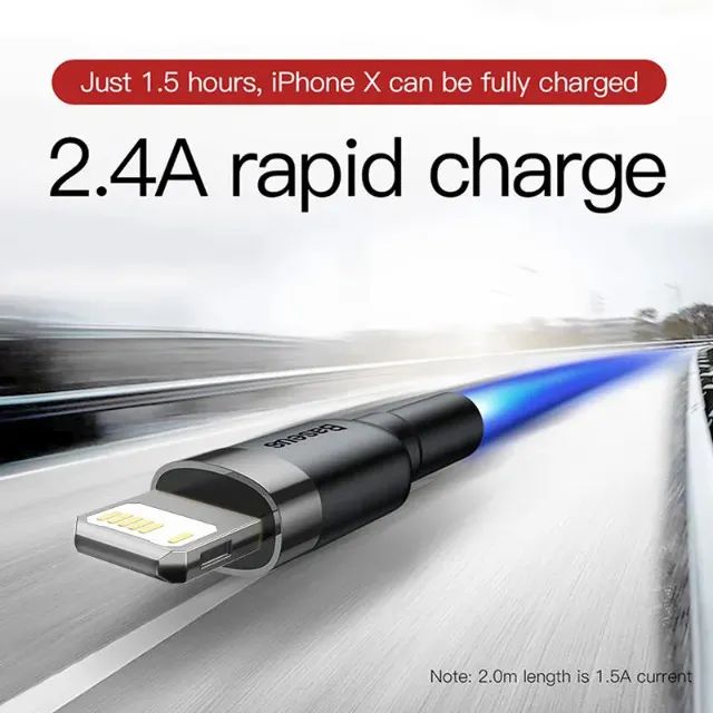 Cabo Carregador iPhone 2.4A Baseus - Foto 4