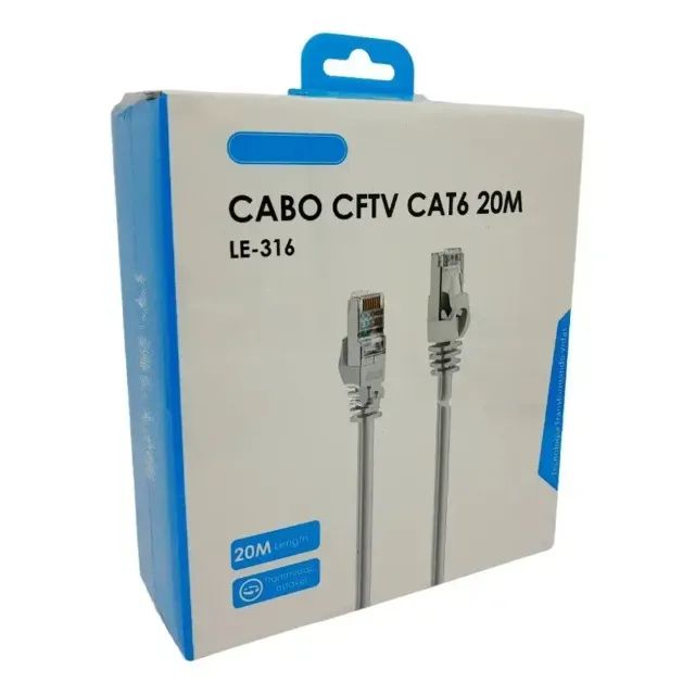 Cabo de caixa com 20MT Cat6 clipado produto novo