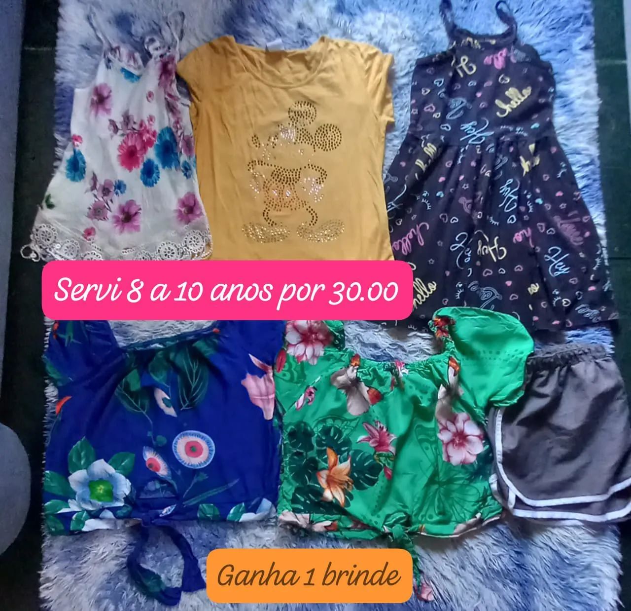 Kit Roupas Infantil Menina 8 a 10 Anos - 6 Peças