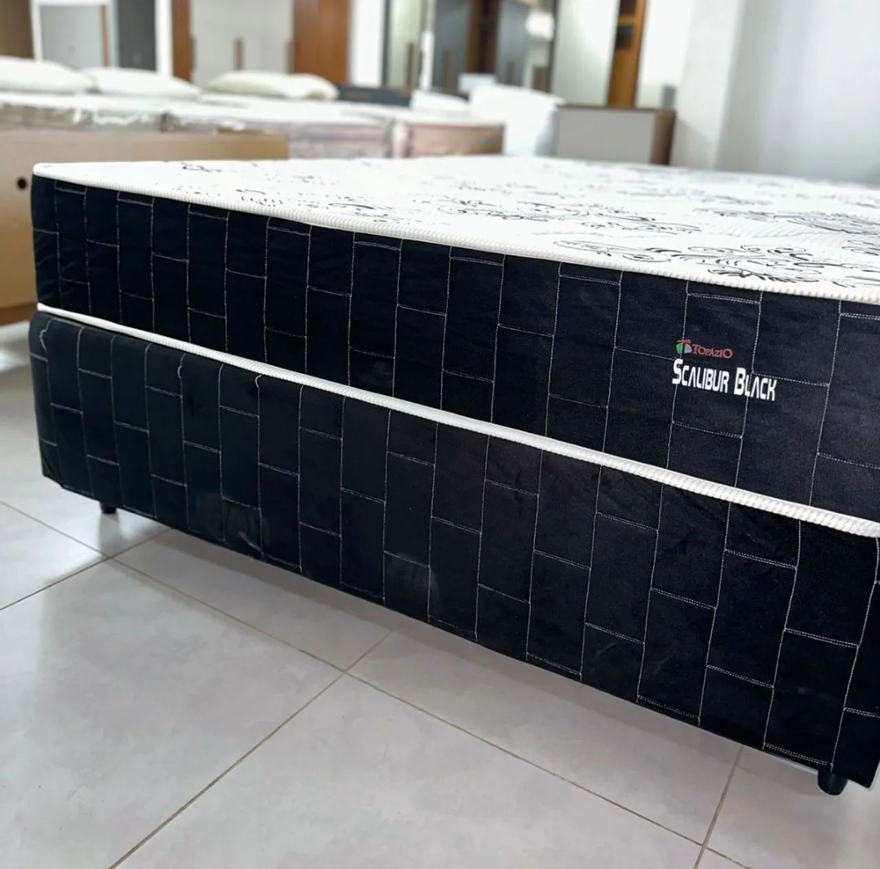 Cama box molas ensacadas Black 138x188