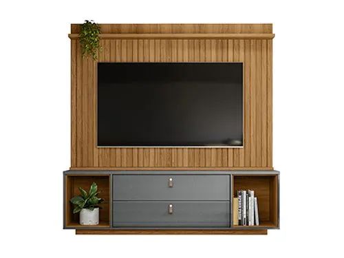 Home Ripado para TV 75" Largura 183cm com 2 Gavetas Basculantes 