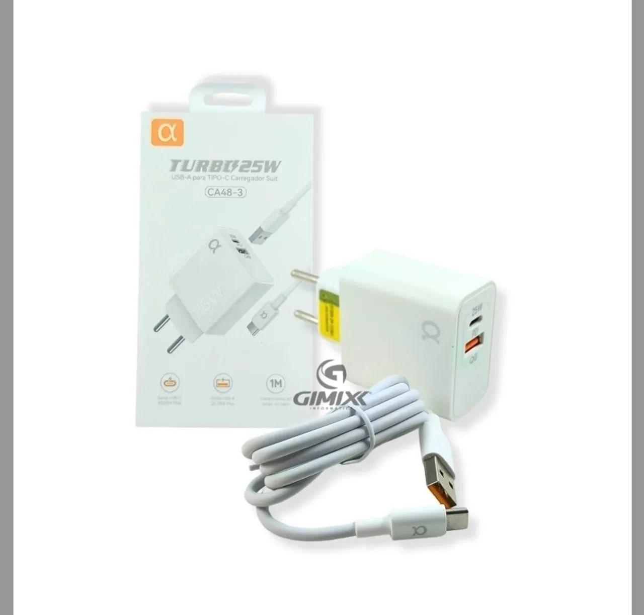 Carregador Rápido 25W Turbo para Smartwatch Tipo C