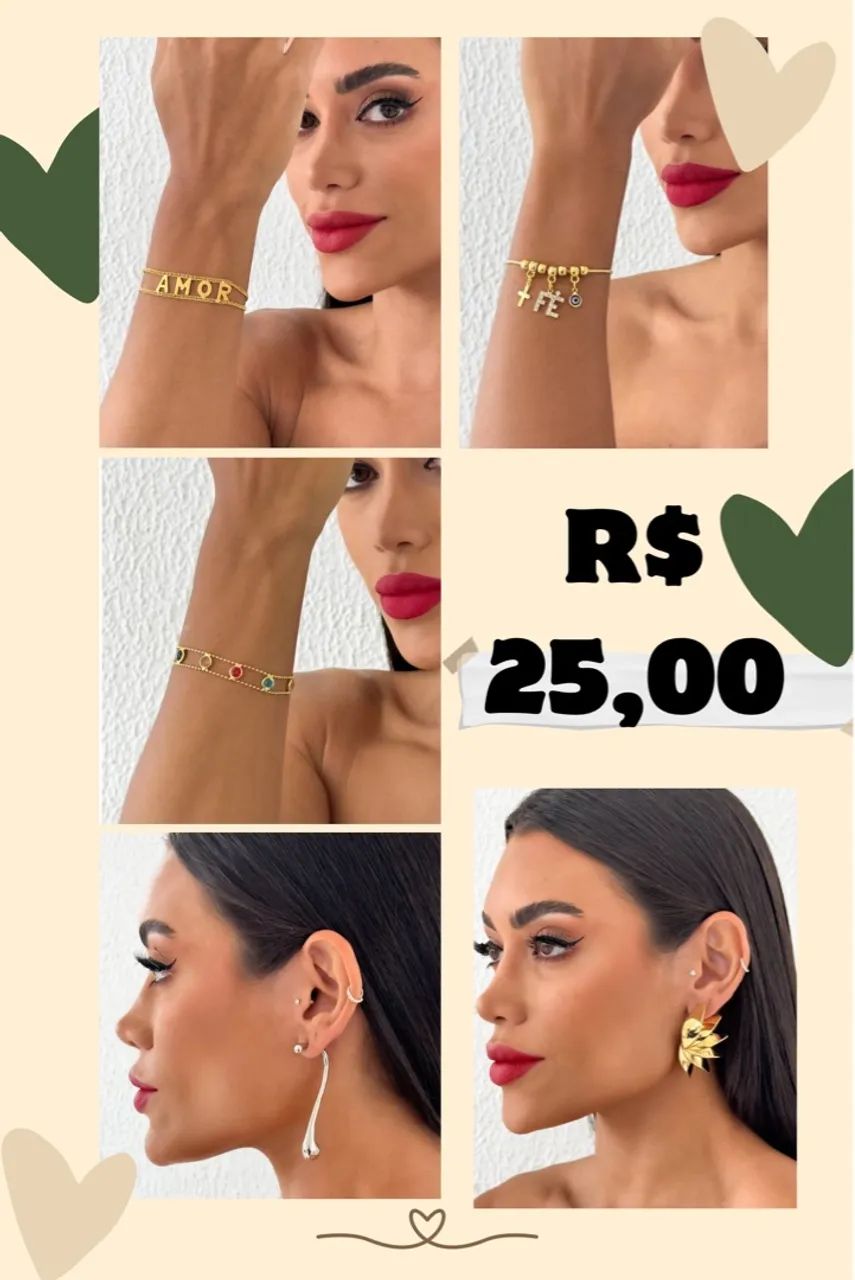 Bijuterias e Semijoias - Pulseiras e Brincos Exclusivos