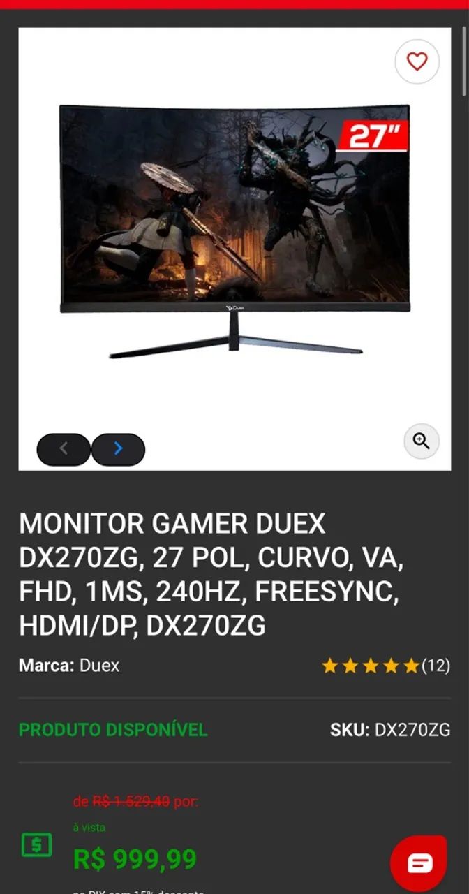 Monitor curvo 240hz 27Pol Freesync 