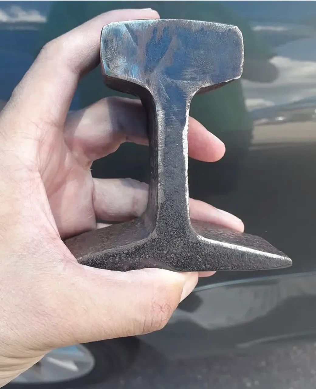 Pedaço de Trilho de Ferro Antigo - Peça Rara!