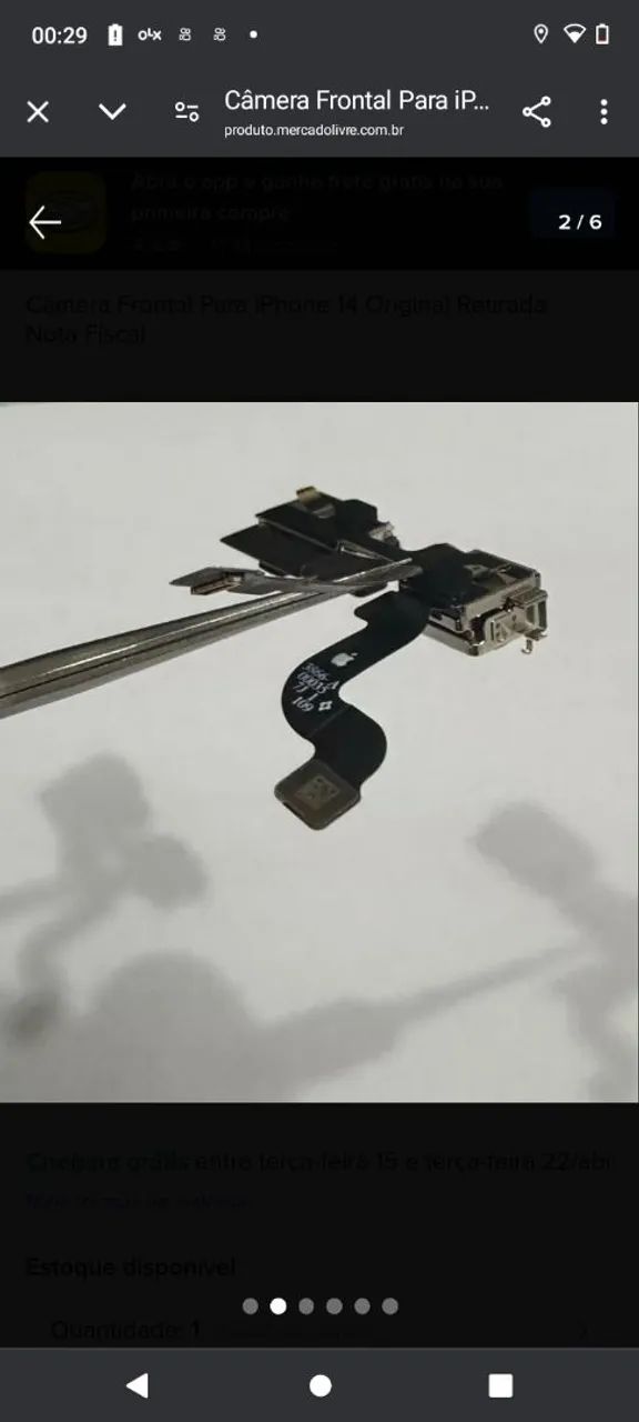 Câmera Frontal Para iPhone 14 Original Retirada - Foto 2