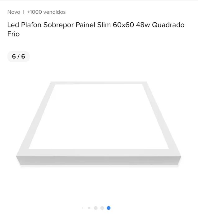 SUPER Painel de Sobrepor LED Slim 60x60cm 48W - Quadrado - Branco Frio - Foto 4