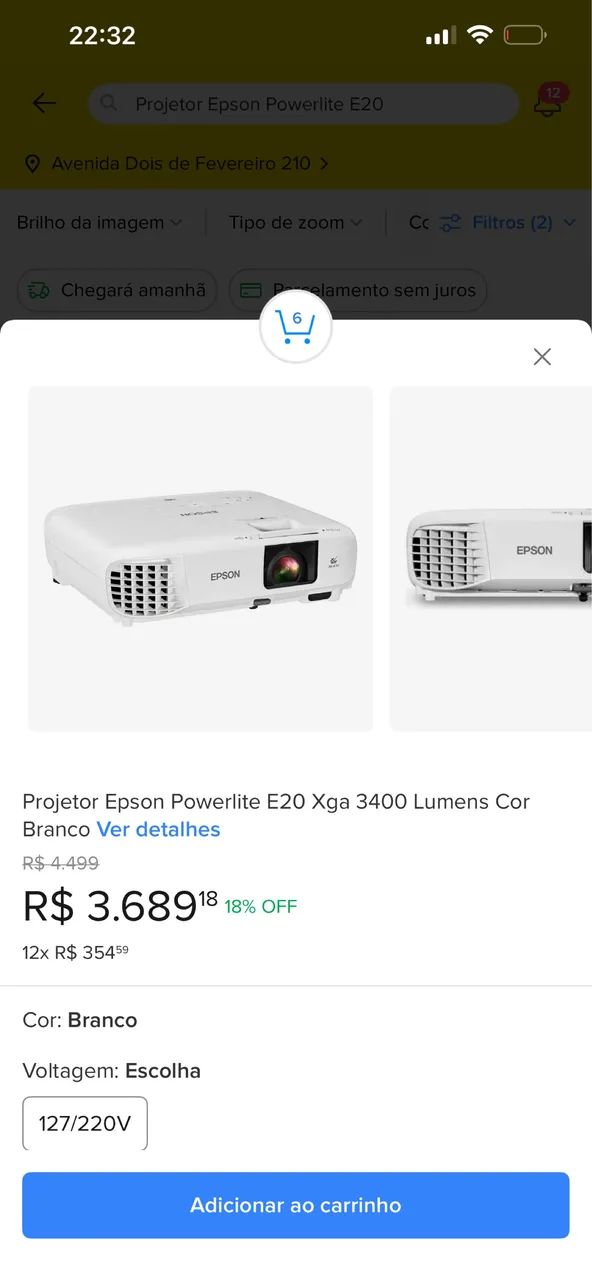 Projetor Epson Powerlite E20 - Foto 3