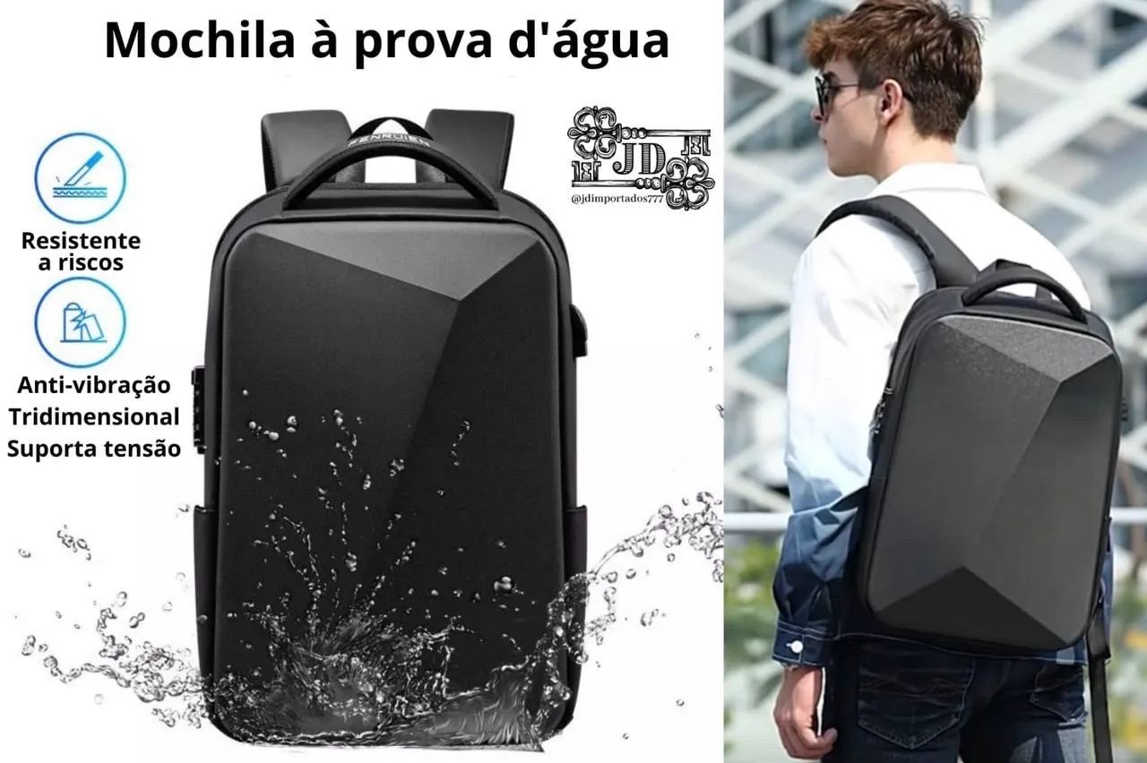 Mochila Executiva Moderna com Design Geométrico - Foto 4