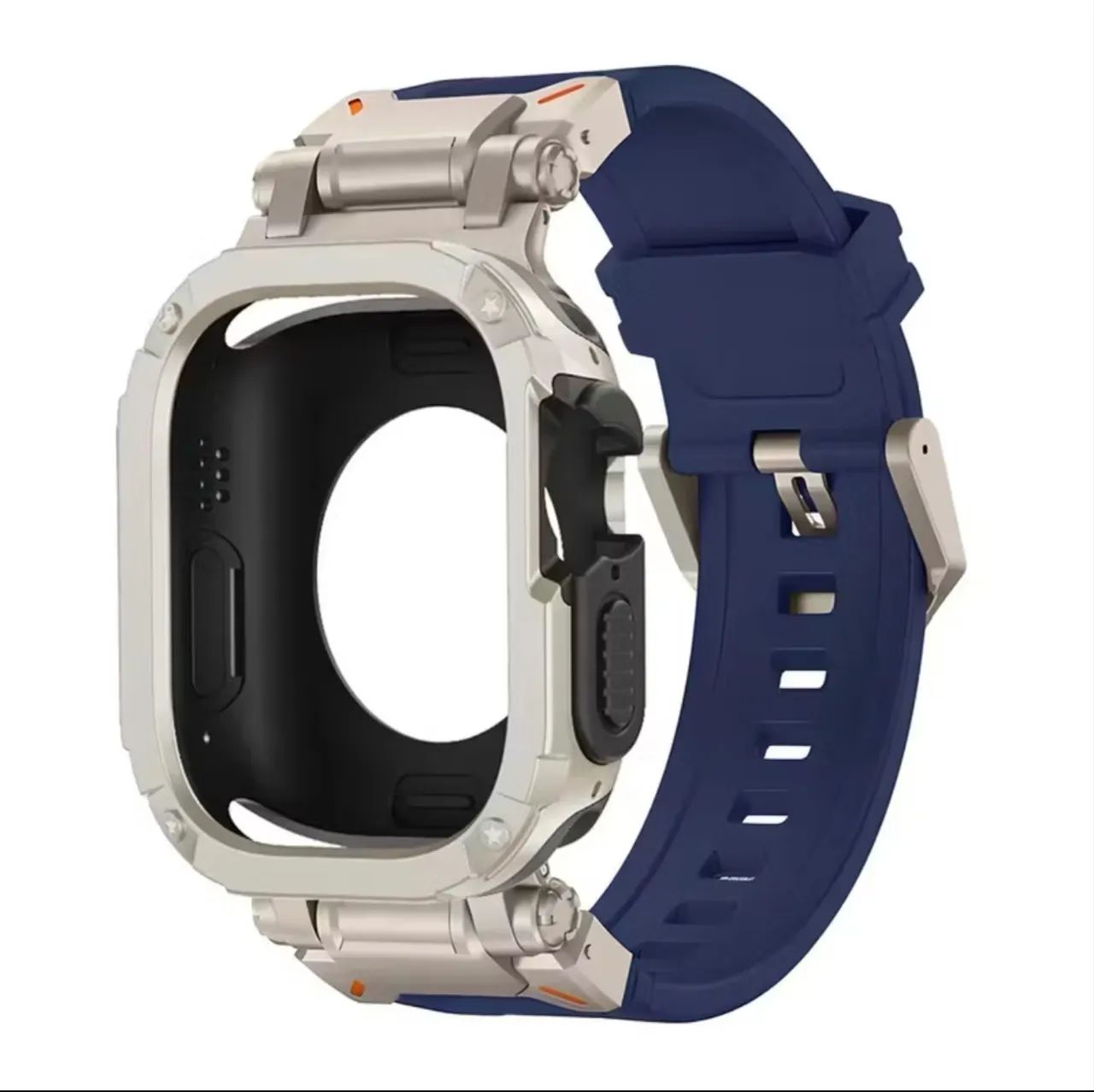 Pulseira de aço Fivela De Silicone para Apple Watch - Foto 4