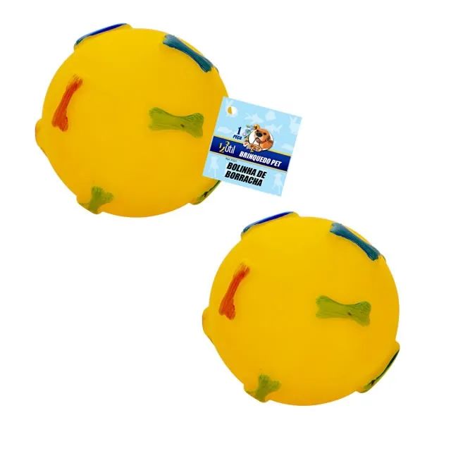 Brinquedo Pet Bolinha De Borracha Sonora P/ Cachorros - 123 Util