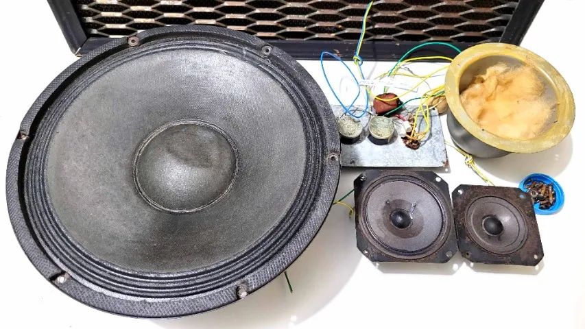 Caixa Acústica Polyvox 3 vias 12 polegadas, kit de peças de reposição. - Foto 3