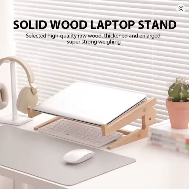 Suporte Para Notebook Universal De Madeira De Base Destacável