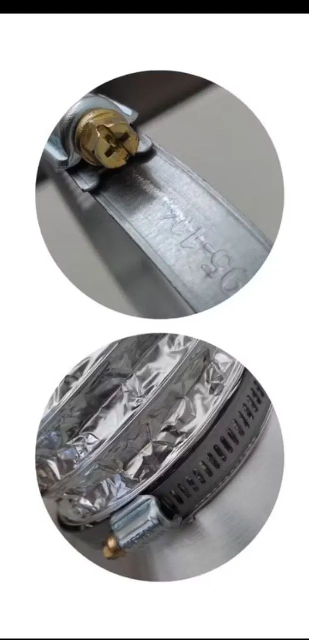 Abraçadeiras metal para dutos de aquecedor ou chaminé de ventilação medidas  69mm á 89mm. - Foto 4