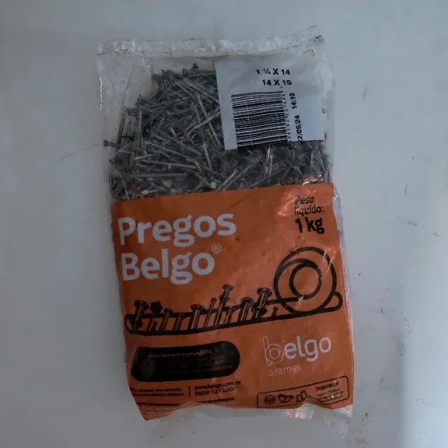 Prego para ripa 14X15 (1.1/4X14) com cabeça Belgo 1kg