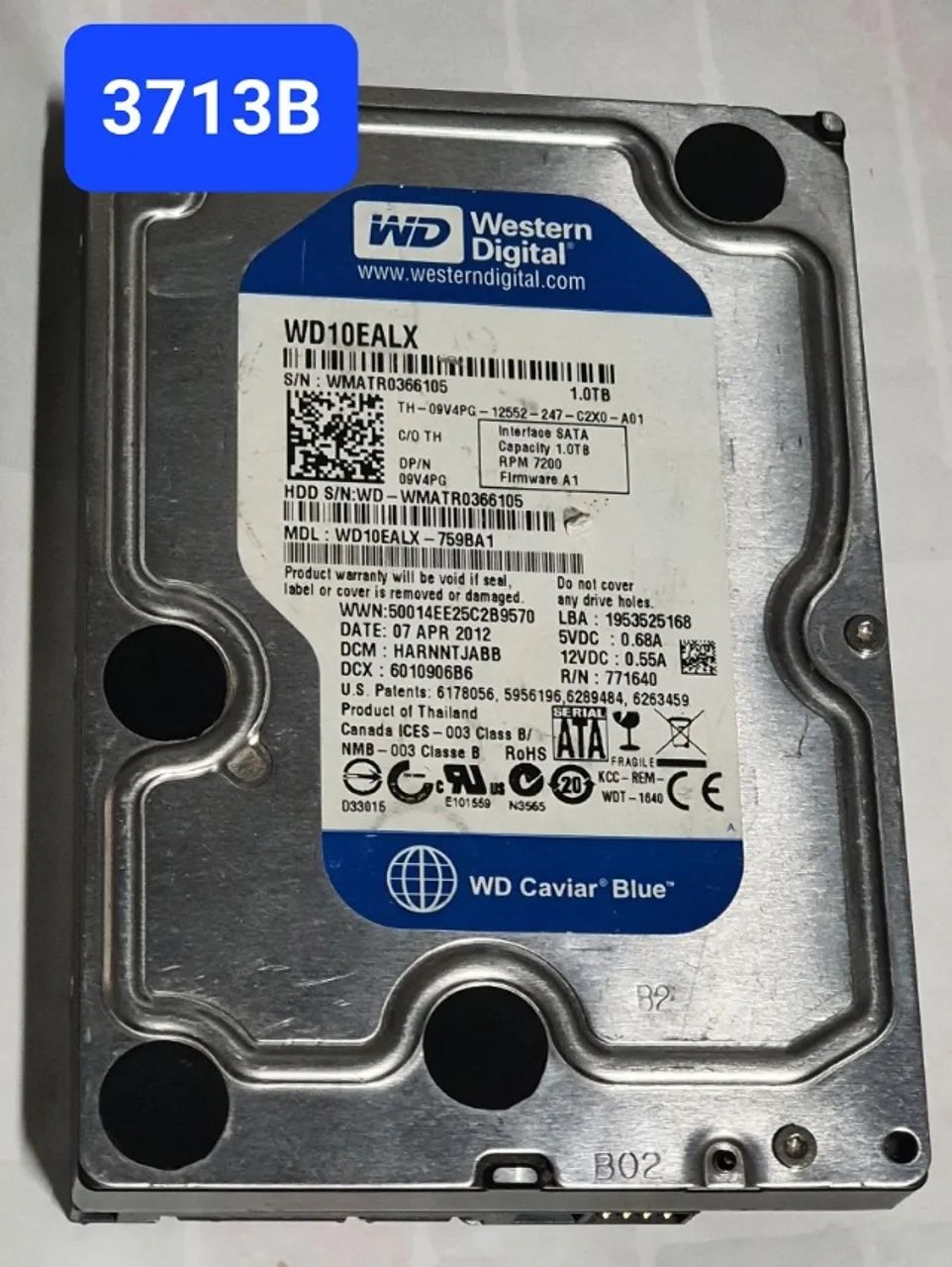 Placa Hd 1 Tb Wd10ealx-759ba1 - Cod. 3713b