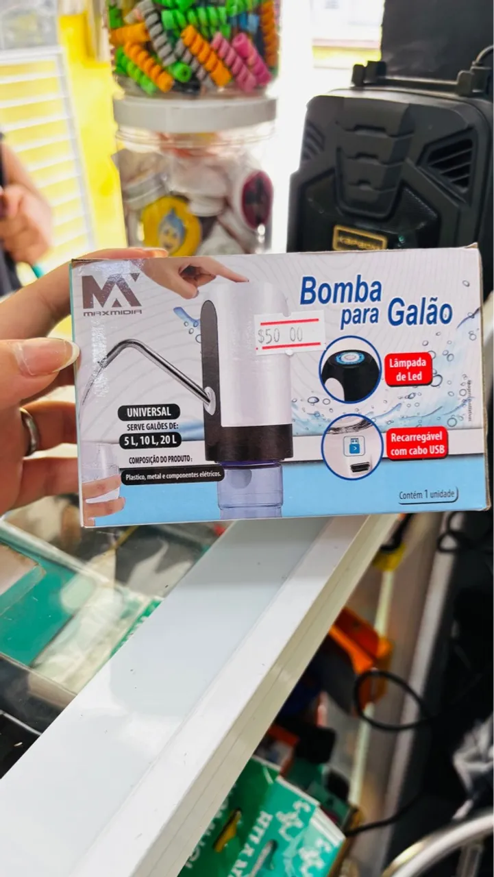 Bomba Elétrica para Galão de Água - Maxmidia