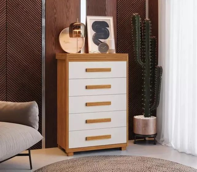 Cômoda branca com 5 gavetas - Foto 3