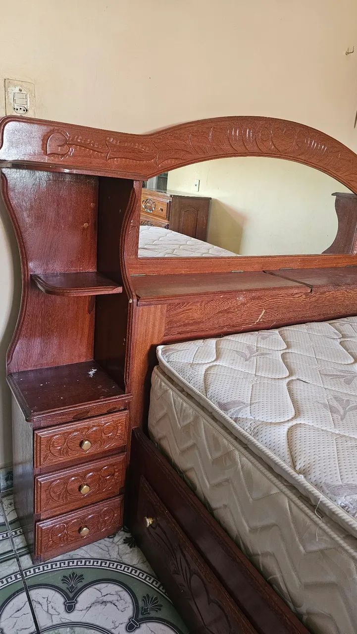 Cama de Madeira com Cabeceira e Baú - Foto 5