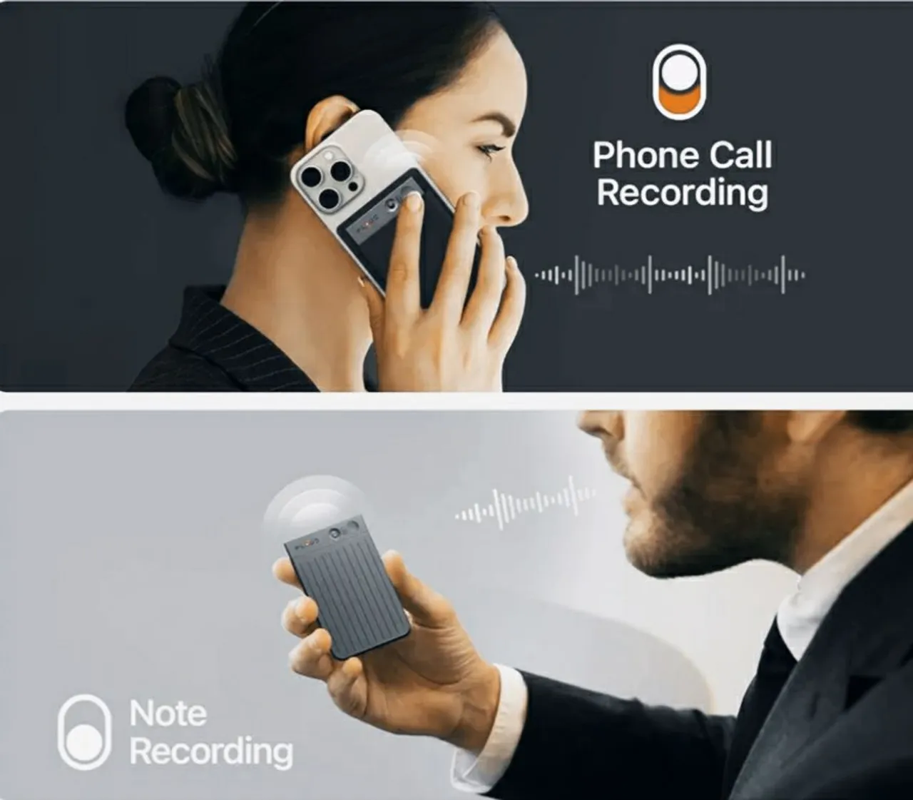 Plaud note Gravador de Áudio para Celular - Captura de Áudio de Alta Qualidade