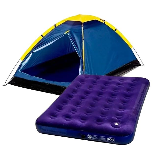 Combo Camping Barraca Iglu 4 Pessoas + Colchão Inflável Casal Mor - Foto 2