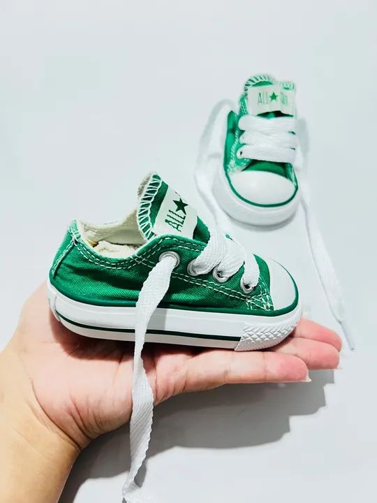 Tênis Converse Verde Bebê - Tamanho Pequeno - Foto 2
