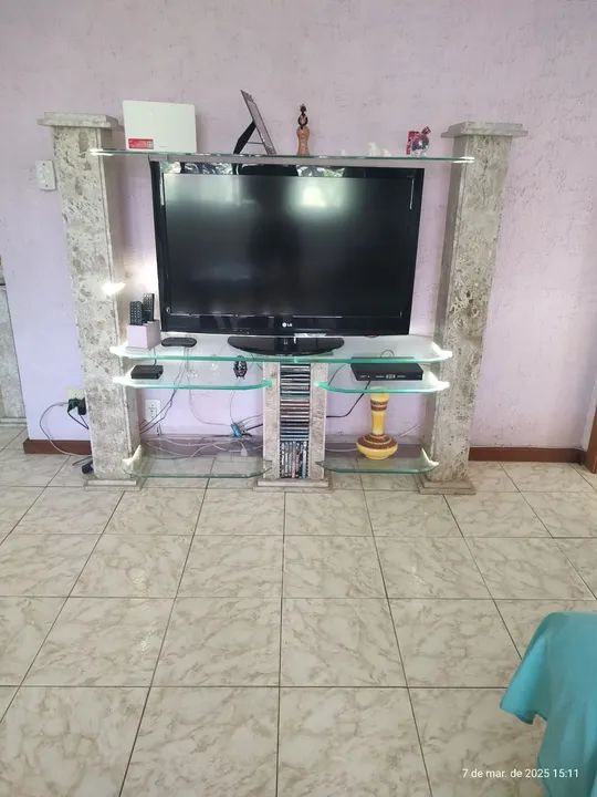 Conjunto de Mesa de TV em Mármore