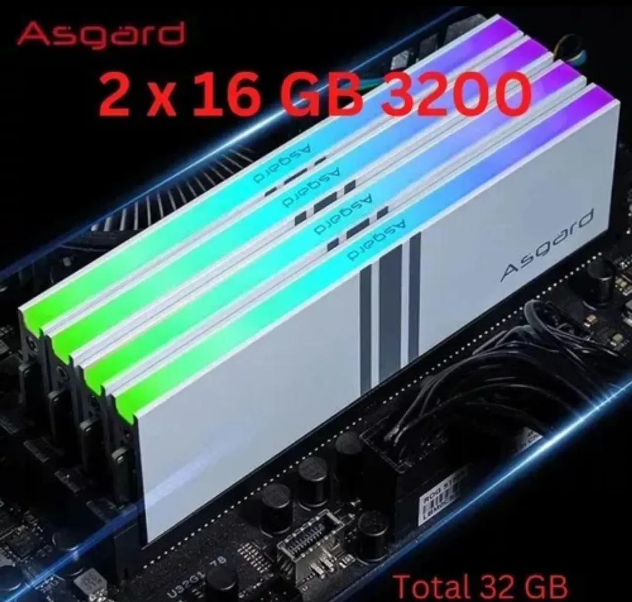 Kit Memória DDR4 32GB (2x16GB) 3200MHz RGB Branca - ASGARD VALKYRIE! 
