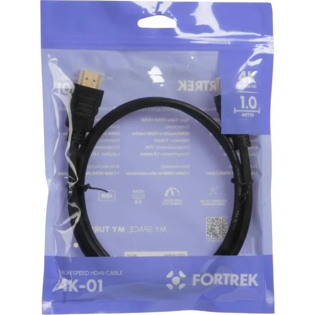 Cabo HDMI 2.0 4K 1m Preto 4K-01 Fortrek  - Loja Coimbra Computadores Entregamos - Foto 4