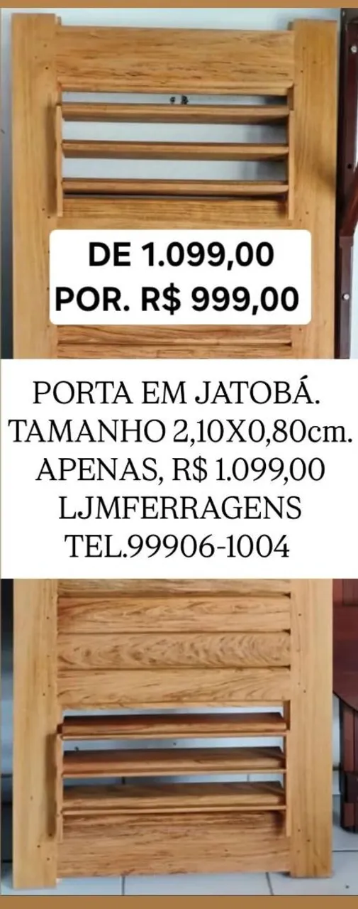 Porta de Madeira Jatobá 2,10x0,80cm - Oferta!