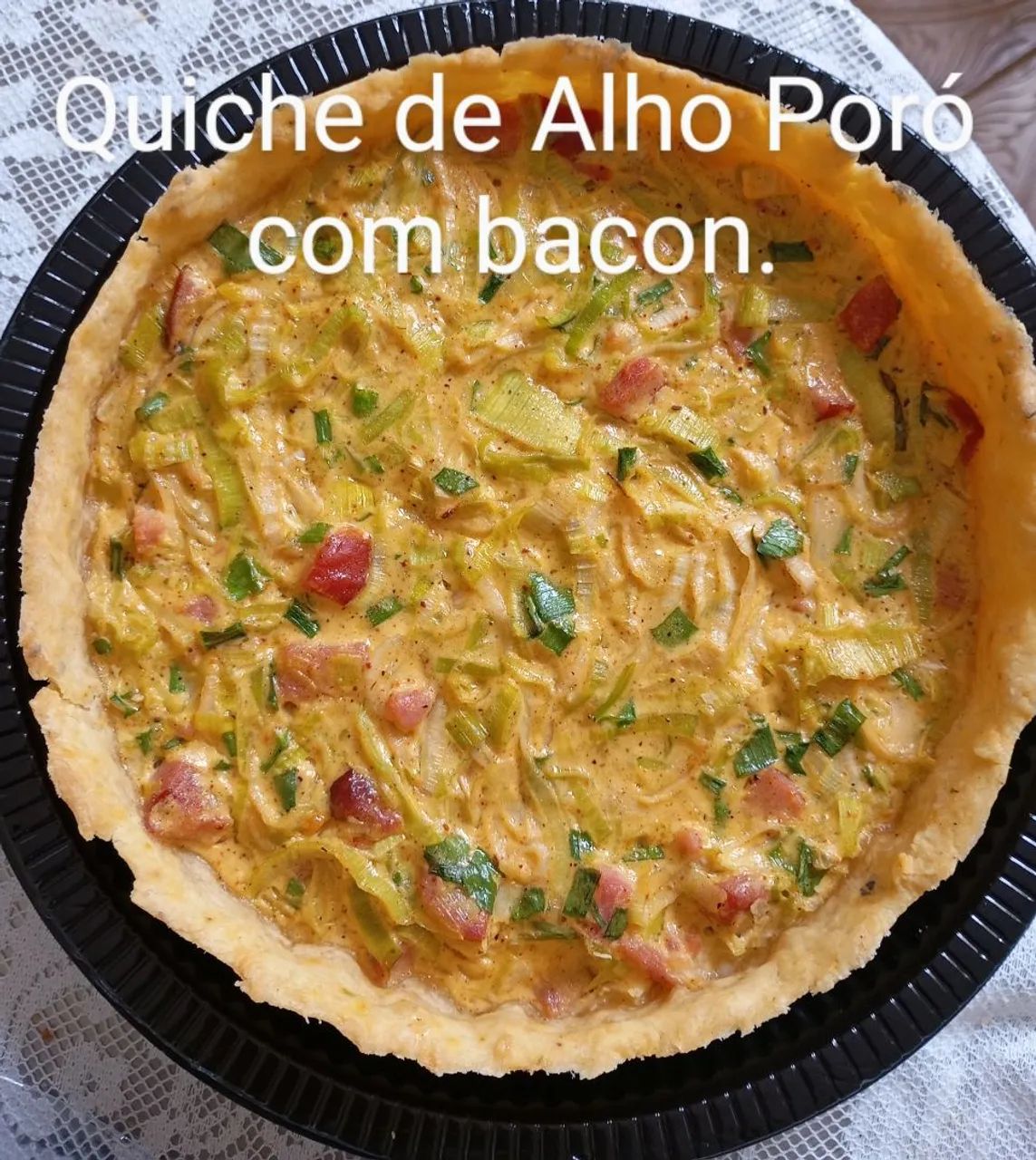 Quiche de Alho Poró com Bacon