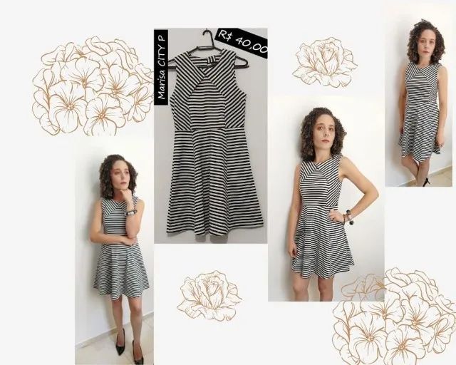 Vestido Evasê Listrado - Foto 2