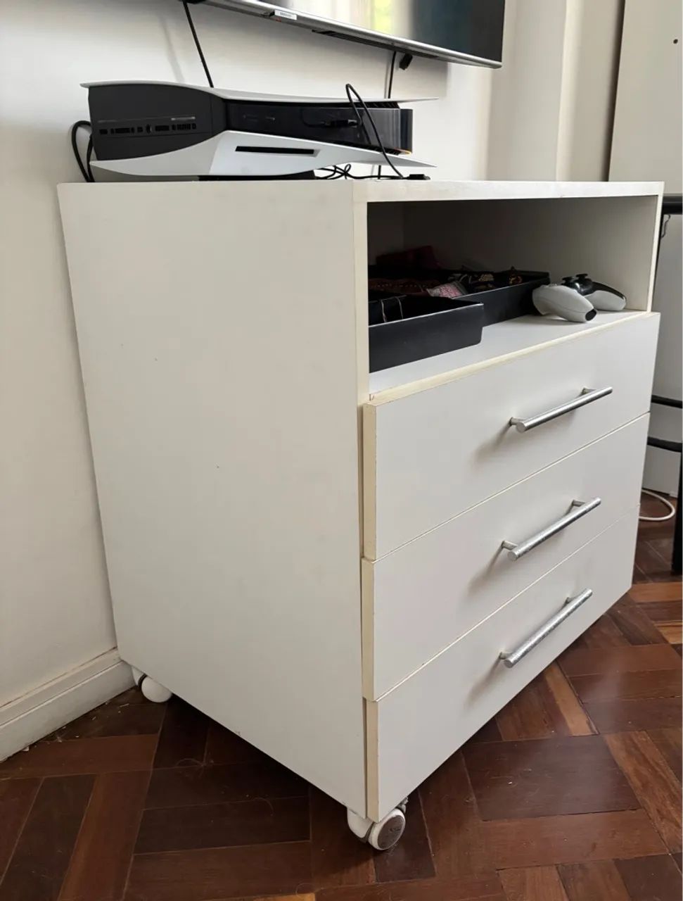 Gaveteiro / Cômoda / Penteadeira com Rodinhas - Branco - Foto 2