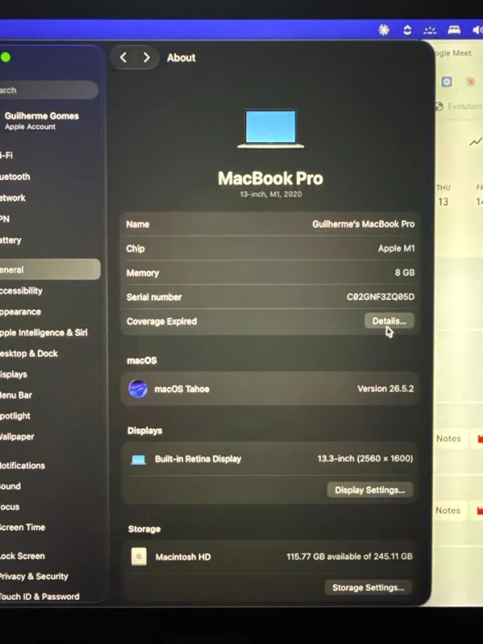 Macbook Pro M1 - 8GB RAM + 256GB memória - Foto 2