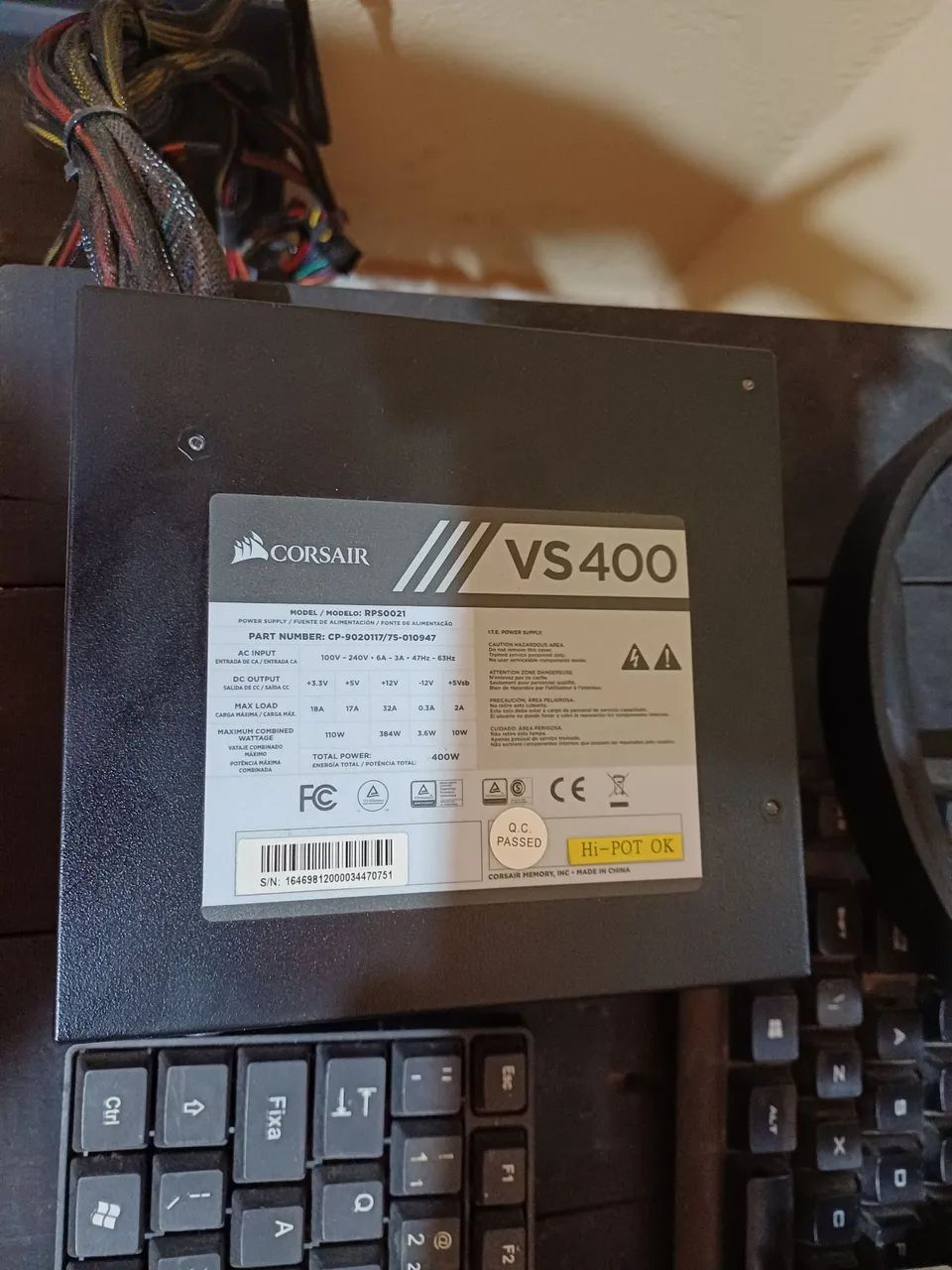 Fonte corsair vs400 com proteção 