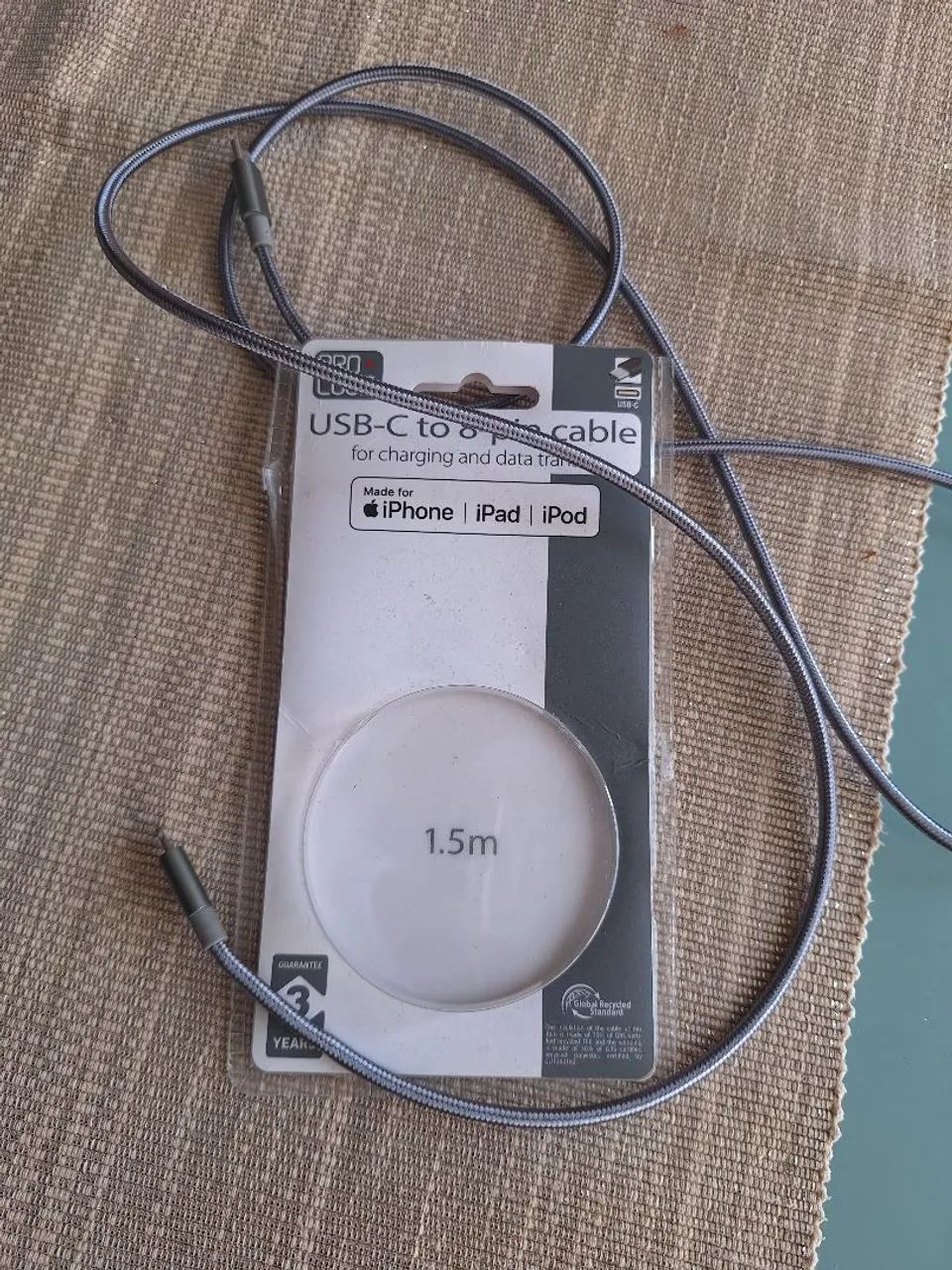 Cabo USB iphone 1.5m trazido da alemanha