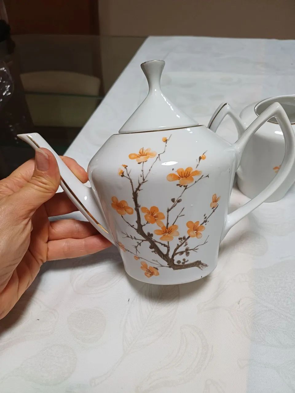 Bule e Leiteira em porcelana Pozzani. Lote com 2 peças. Antiguidade.  - Foto 4